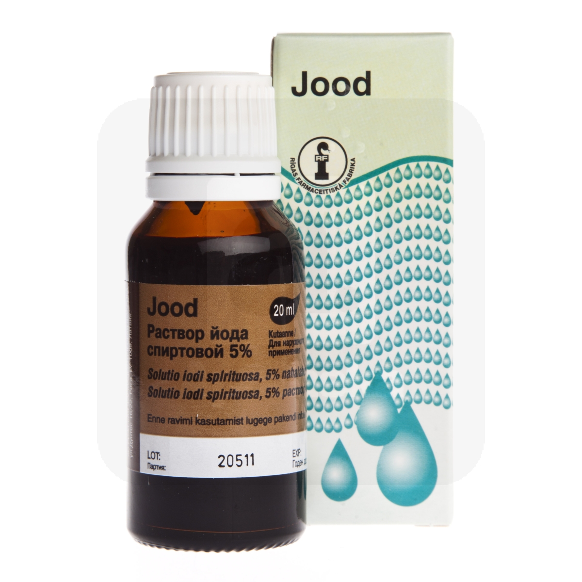IODI SOLUTIO SPIRITUOSA NAHALAHUS 50MG/ML 20ML - Изображение товара