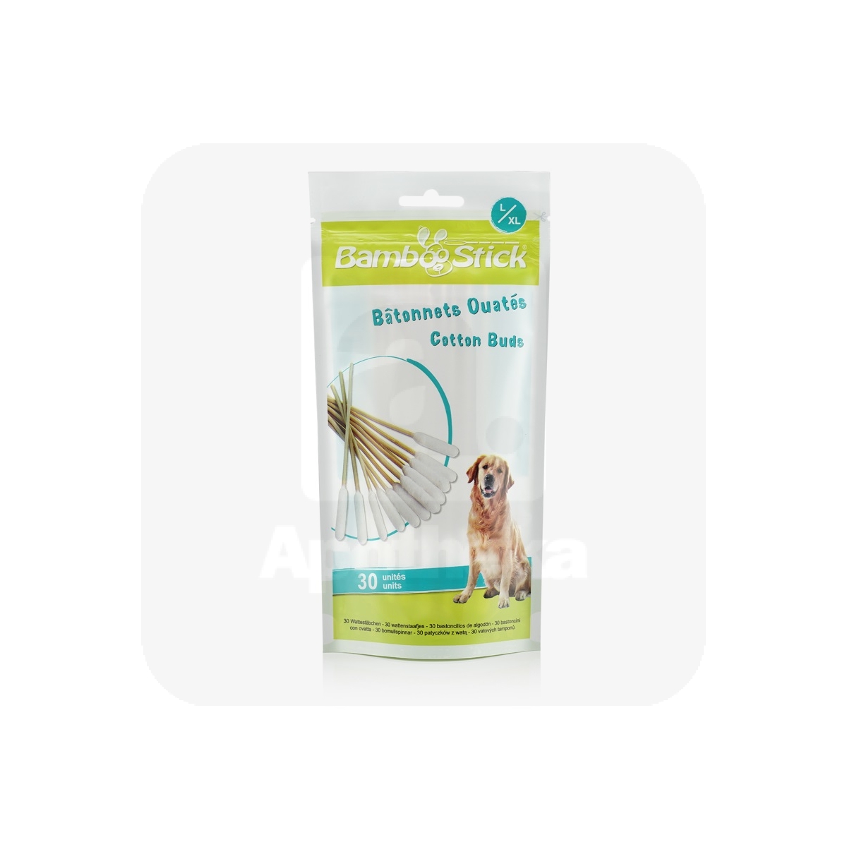 Bamboostick Stand Up Bags ватные палочки, L/XL, 30шт - Изображение товара