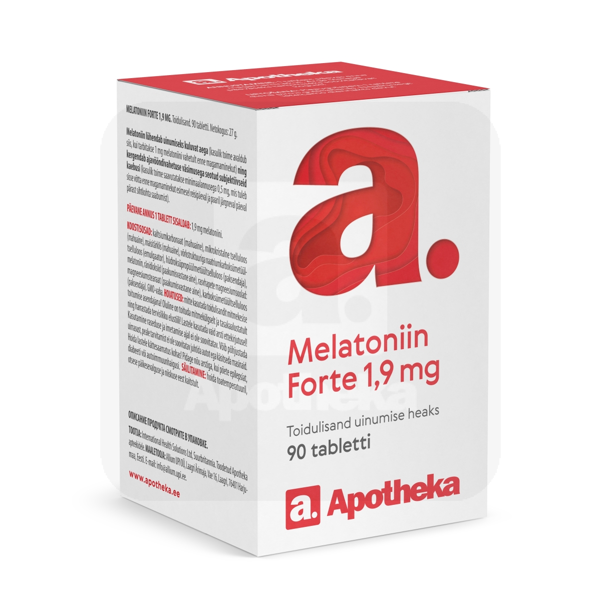 A. MELATONIIN FORTE TABLETID 1,9MG TBL N90 - Изображение товара 1