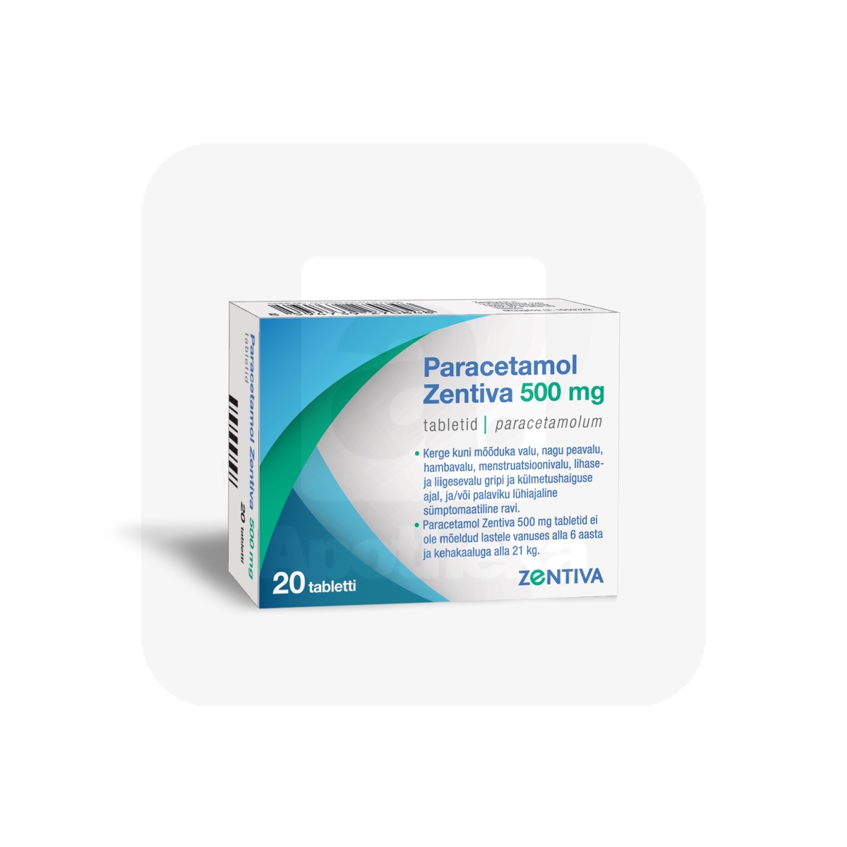 PARACETAMOL ZENTIVA TBL 500MG N20 - Изображение товара