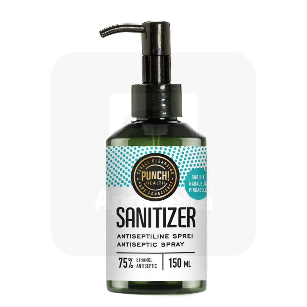 PUNCH SANITIZER KÄTE DESINFITSEERIMISVAHEND 150ML PUMBAGA - Изображение товара