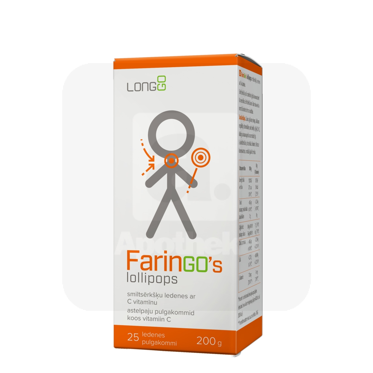 FARINGO'S LOLLIPOPS N25 ASTELPAJU PULGAKOMMID C-VITAMIINIGA - Изображение товара
