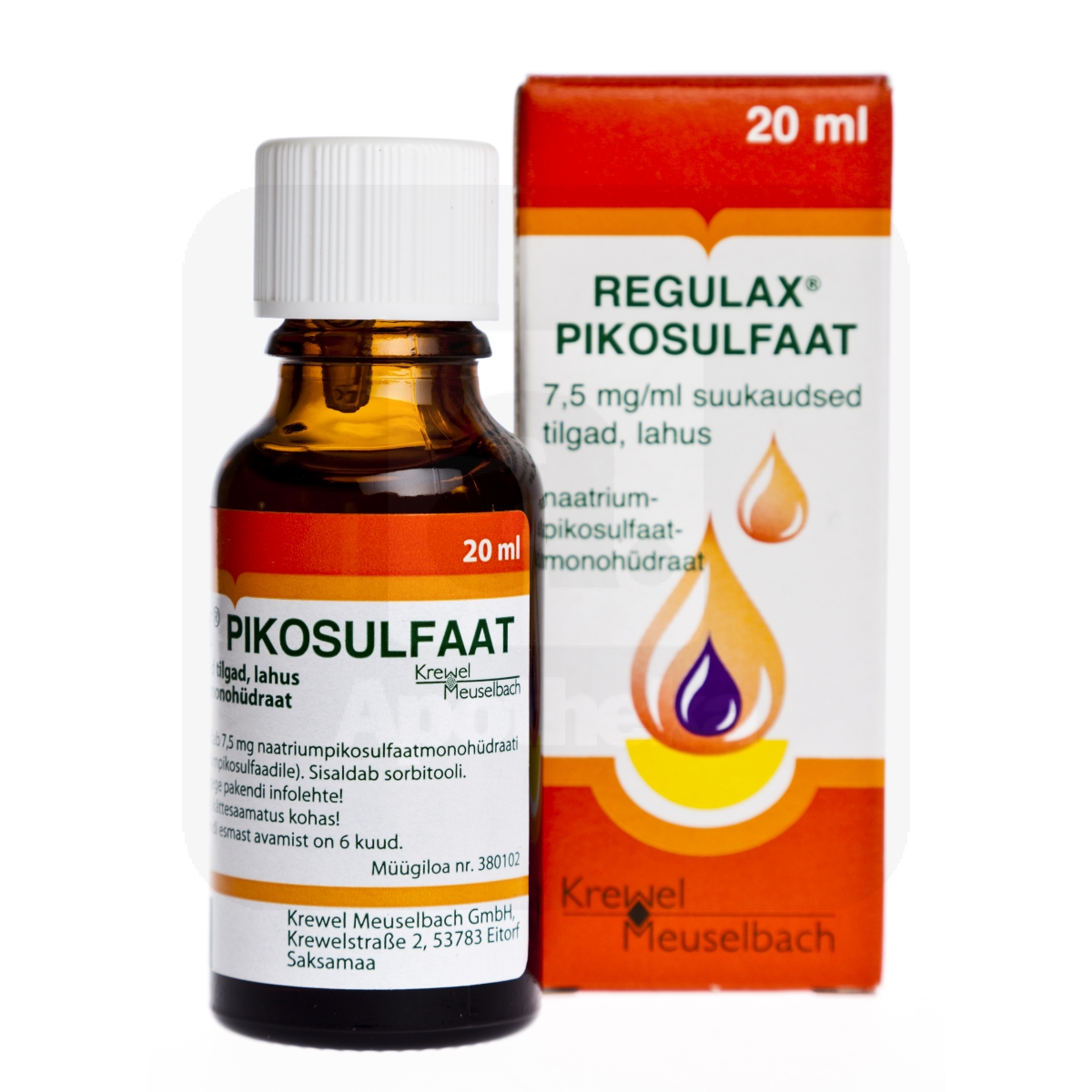 REGULAX PIKOSULFAAT SUUKAUDSED TILGAD 7,23MG/ML 20ML - Изображение товара