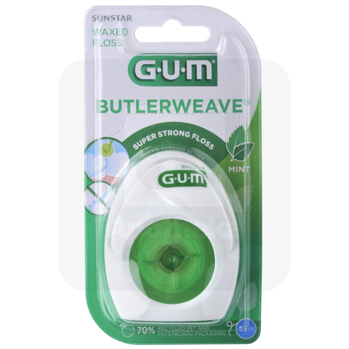 GUM ЗУБНАЯ НИТЬ ВОЩЕНАЯ, C МЯТОЙ  55M /1855/ - Изображение товара
