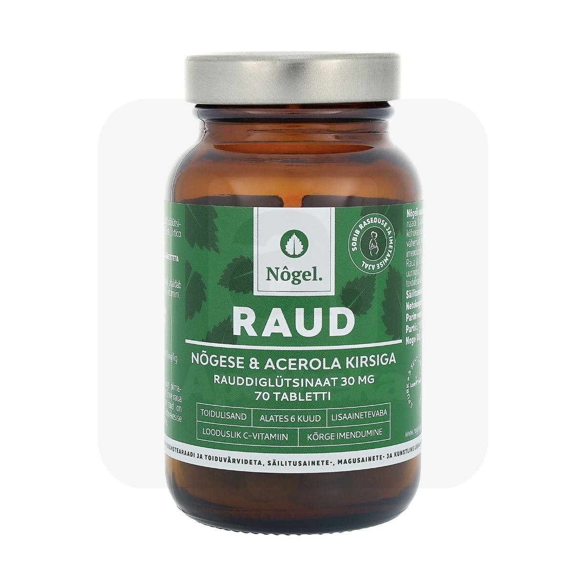 NÕGEL RAUD NÕGESE JA ACEROLA KIRSIGA 30MG N70