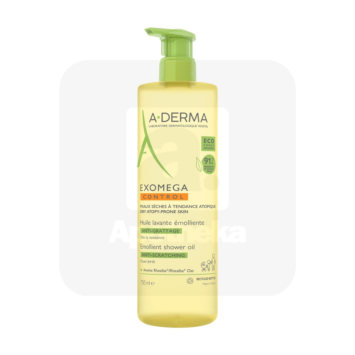 A-DERMA EXOMEGA CONTROL DUSHIÕLI ATOOPILISELE NAHALE 750 ML - Изображение товара 1
