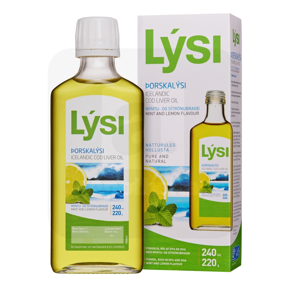LYSI OMEGA-3 KALAMAKSAÕLI PIPARMÜNDI JA SIDRUNIGA 240ML - Изображение товара