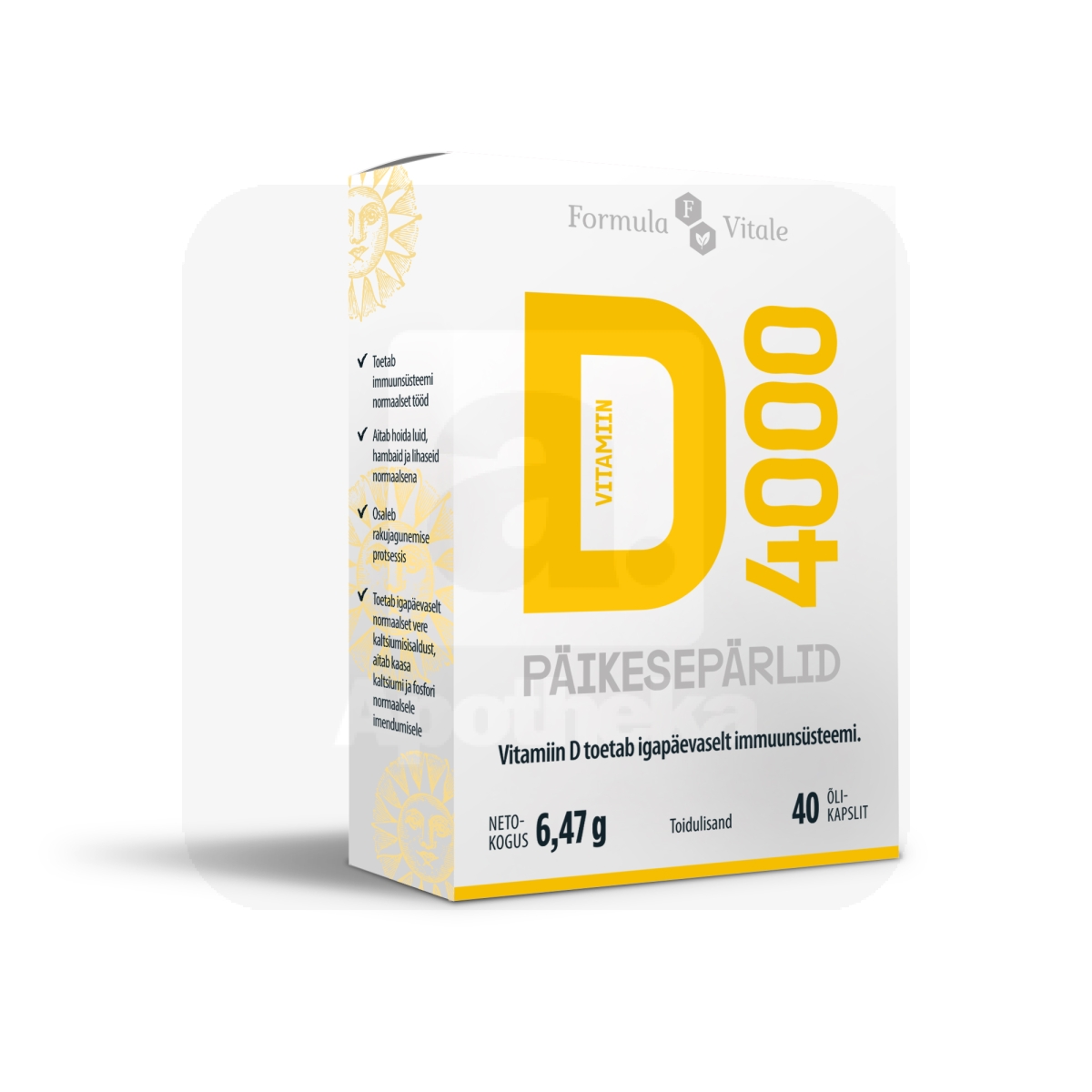 VITAMIIN D PÄIKESEPÄRLID 100MCG/4000IU KAPS N40