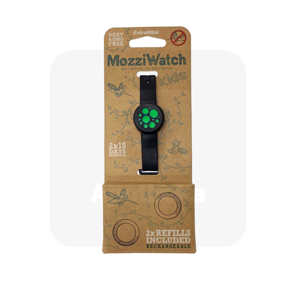 MOZZIWATCH SÄÄSETÕRJE KÄEPAEL LASTELE ROHELINE + 2 TÄITETABLETTI - Изображение товара