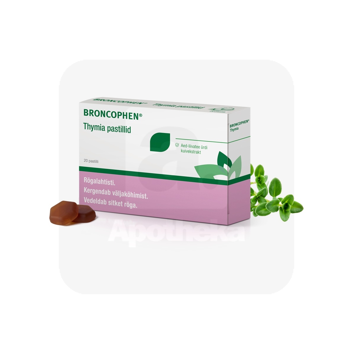 BRONCOPHEN THYMIA PASTILLID 59,5MG N20 - Изображение товара