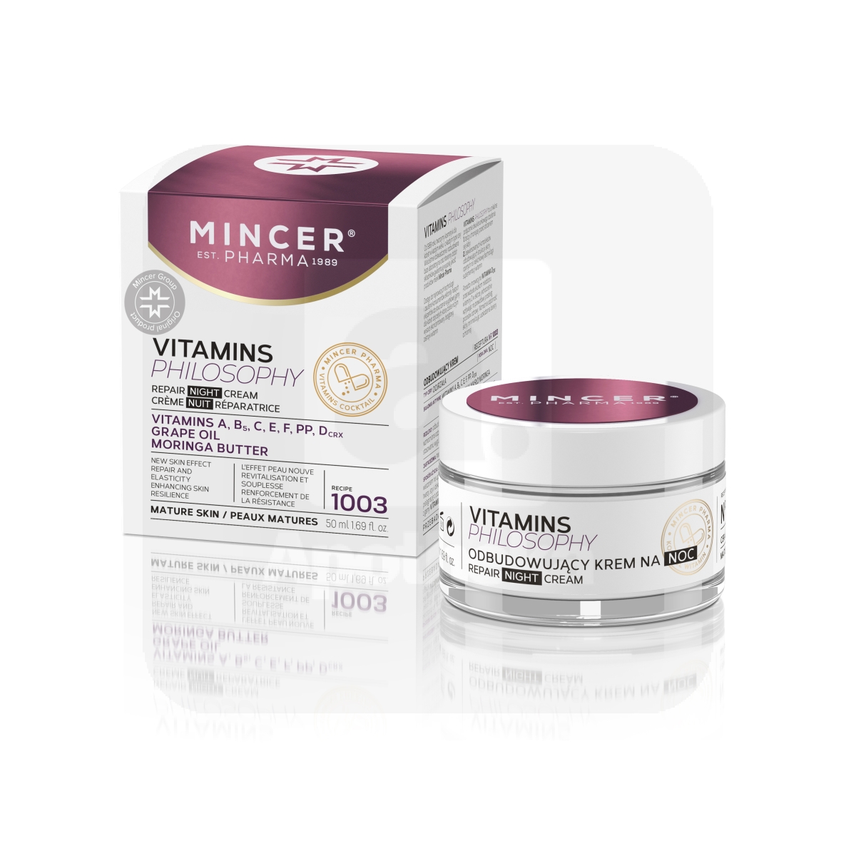 MINCER PHARMA VITAMINS PHILOSOPHY ÖÖKREEM TAASTAV 50ML - Изображение товара