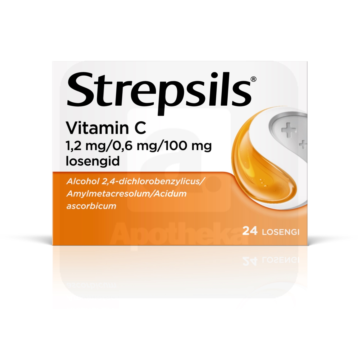 STREPSILS VITAMIN C 100MG 0,6MG+1,2MG+100MG N24 LOSENG - Изображение товара