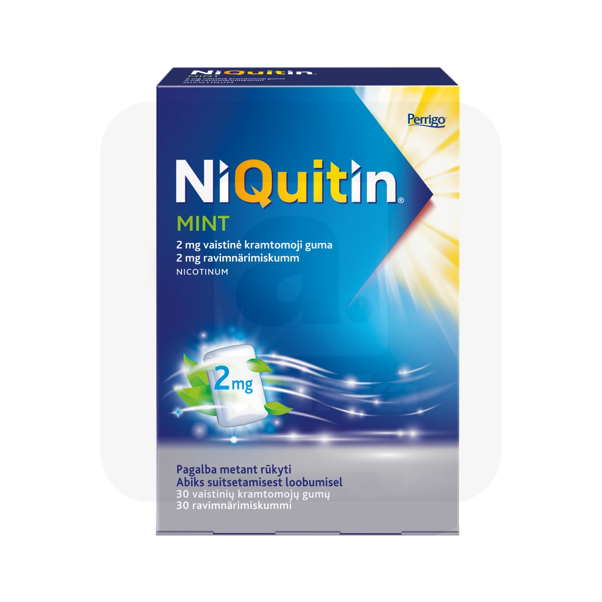 NIQUITIN MINT 2MG RAVIMNÄRIMISKUMM N30 - Изображение товара