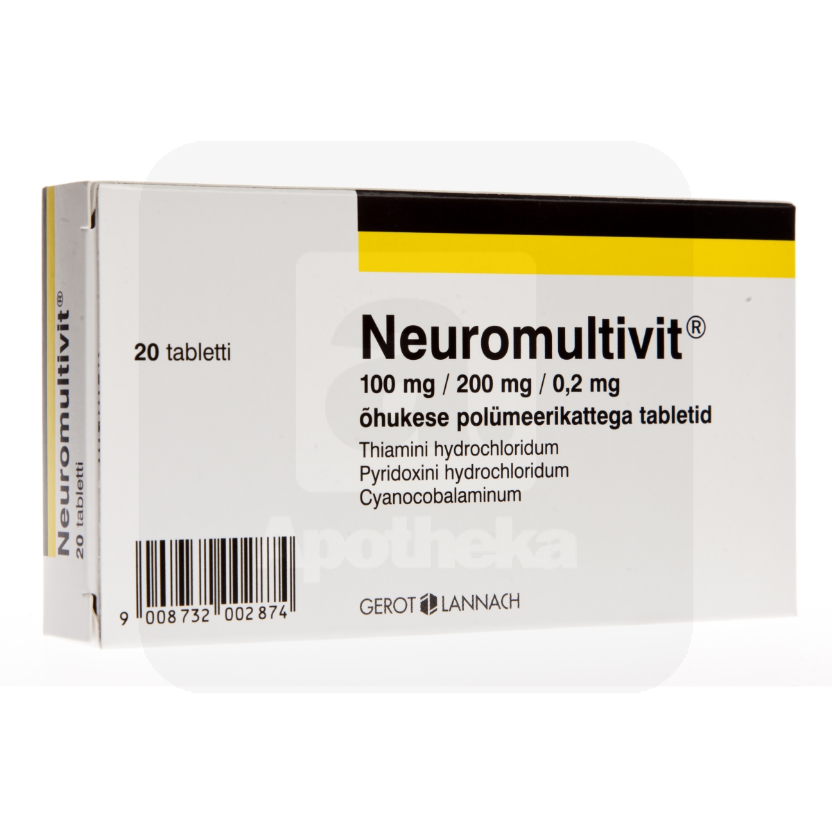 NEUROMULTIVIT TBL 100MG+200MG+0,2MG N20 - Изображение товара