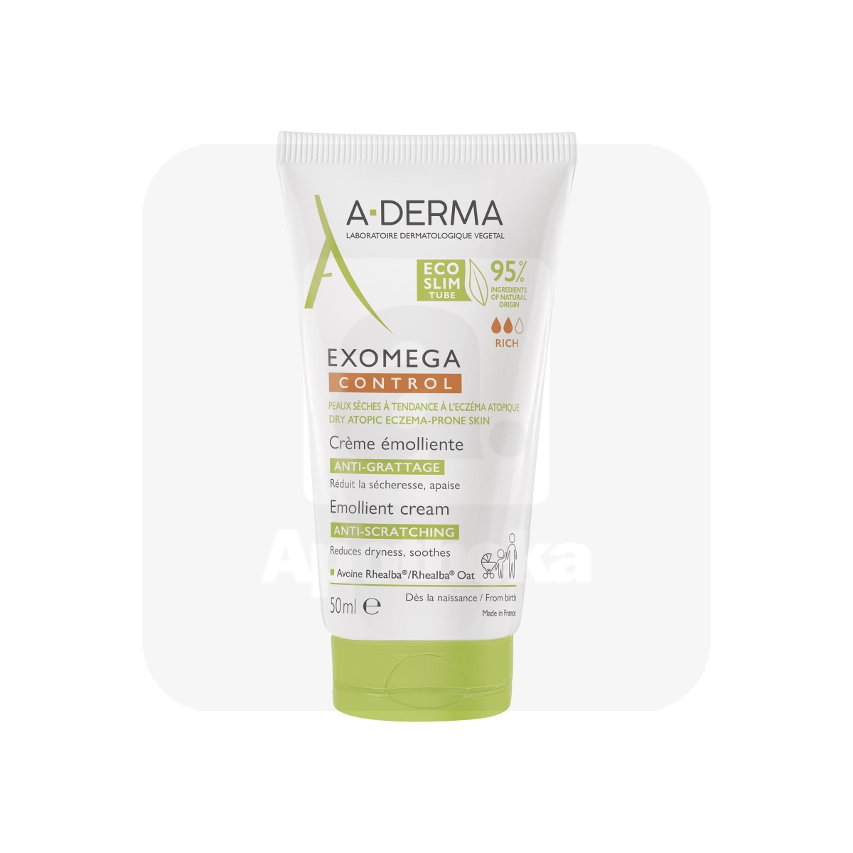 A-DERMA EXOMEGA CONTROL KREEM ATOOPILISELE NAHALE 50ML - Изображение товара