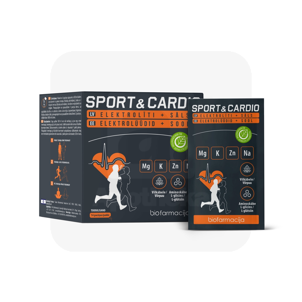 BIO MAGNEESIUM+BIO KAALIUM SPORT&CARDIO PULBER N14 - Изображение товара