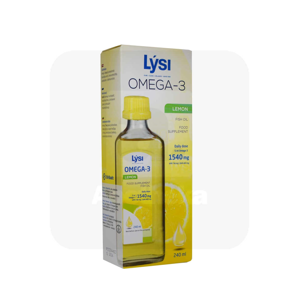 LYSI OMEGA-3 KALAÕLI SIDRUNIMAITSELINE 240ML - Изображение товара