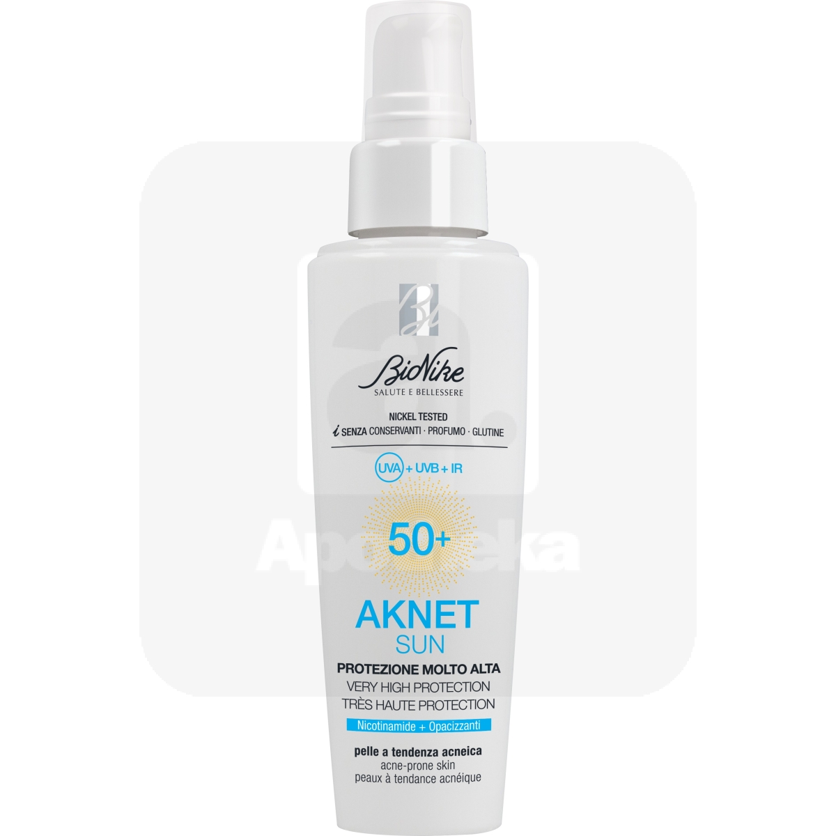 BIONIKE SUN AKNET PÄIKESEKAITSEFLUID SPF50+ 50ML - Изображение товара