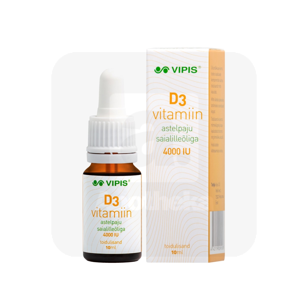 VIPIS D3 VITAMIIN ASTELPAJU SAIALILLEÕLIGA 4000IU 10ML - Изображение товара