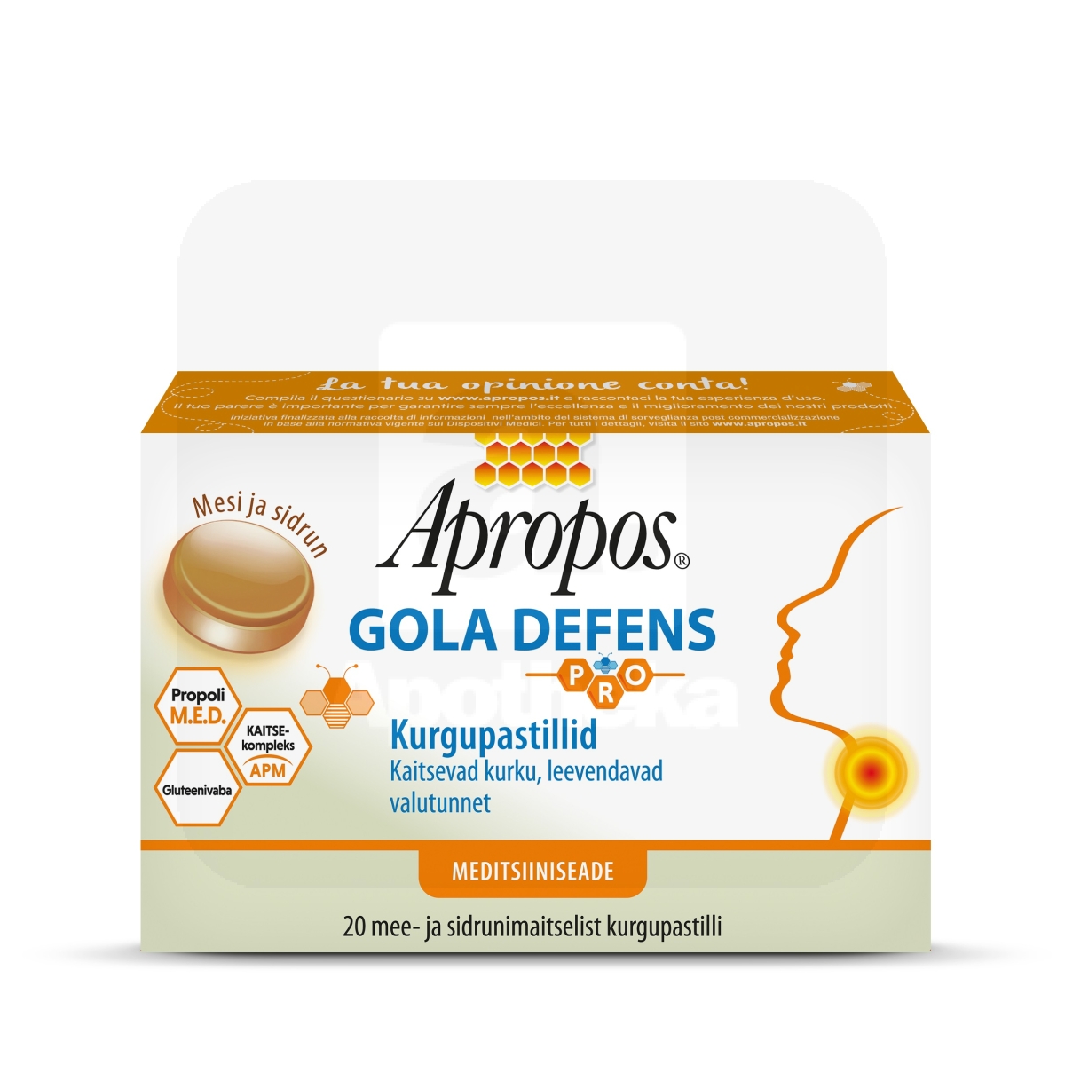 APROPOS GOLA DEFENS PASTILLID MESI JA SIDRUN N20 - Изображение товара