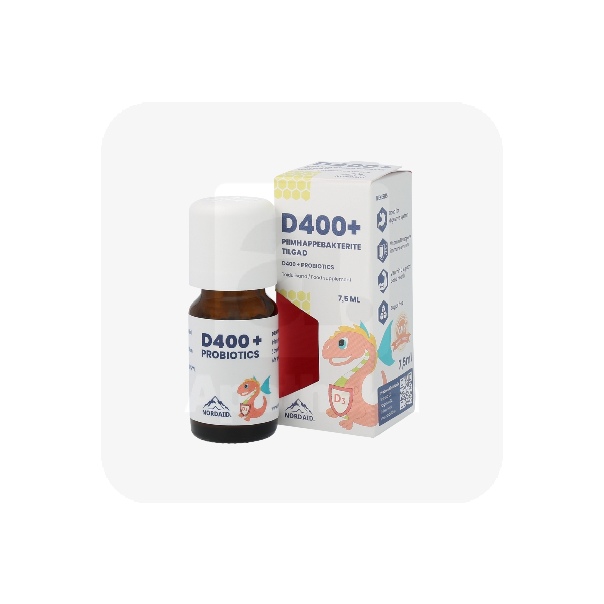 NORDAID D-VITAMIINI JA PIIMHAPPEBAKTERITE TILGAD D400 7,5ML - Изображение товара