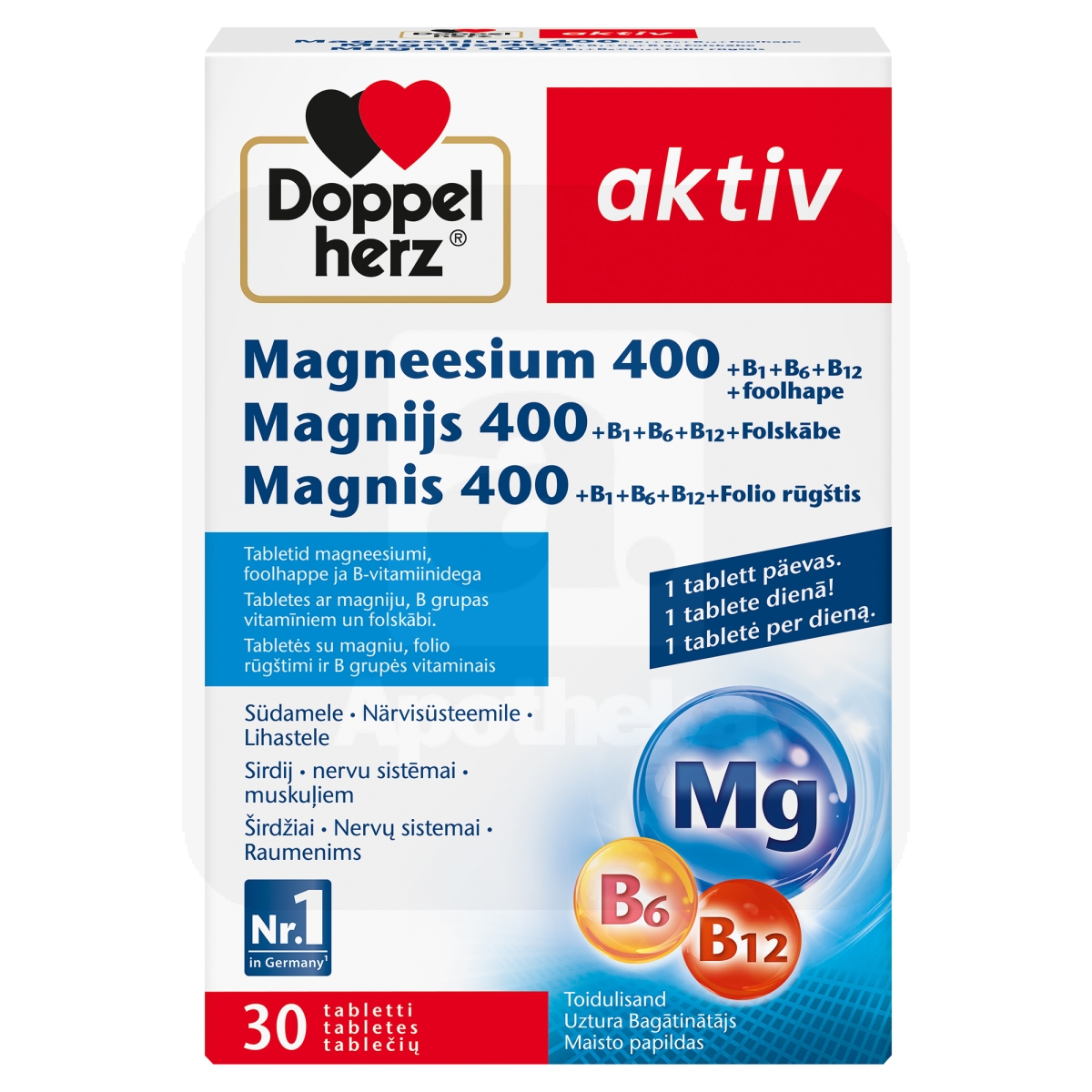 DOPPELHERZ AKTIV MAGNEESIUM TBL N30 - Изображение товара