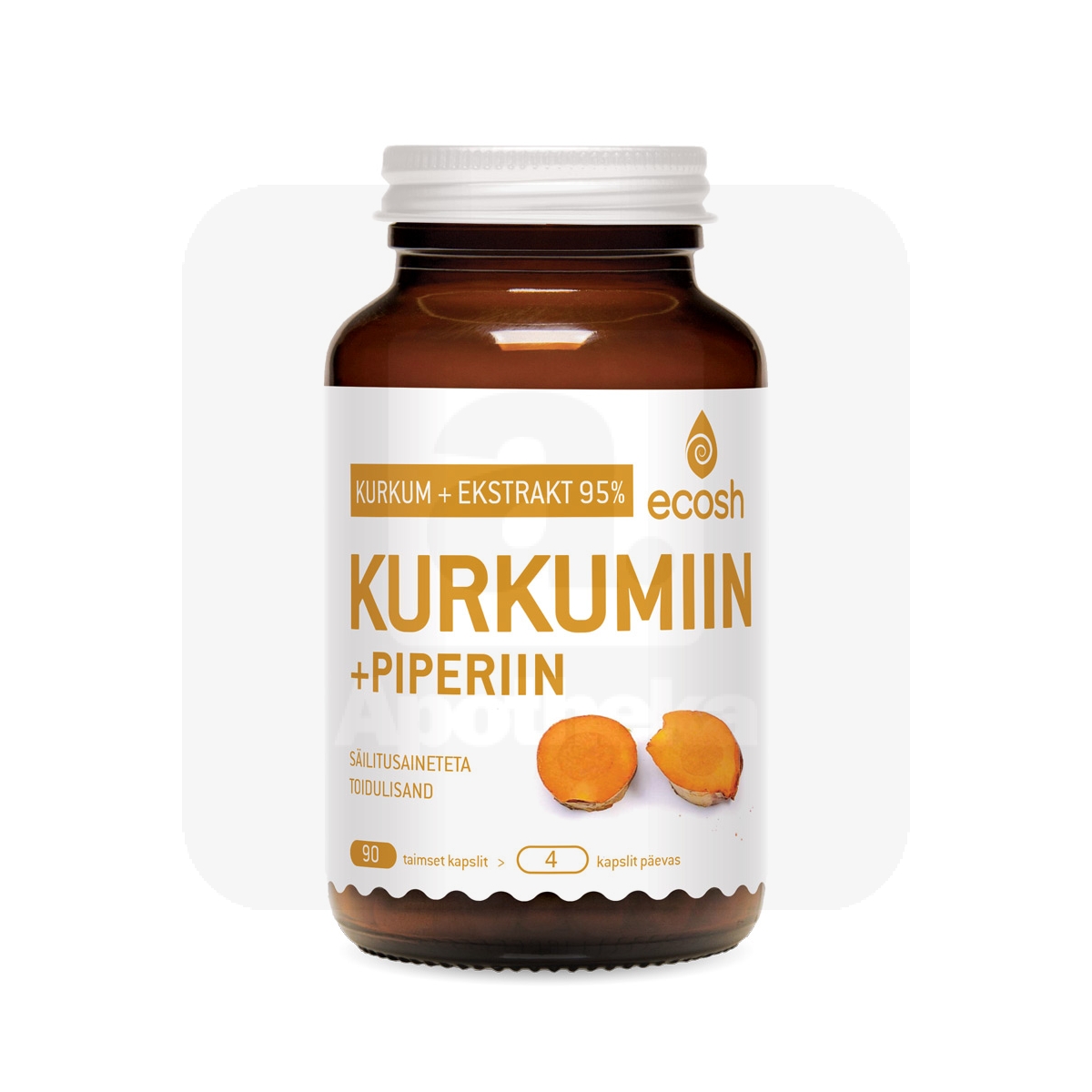 ECOSH KURKUM KURKUMIIN JA PIPERIIN KAPSLID N90 - Изображение товара