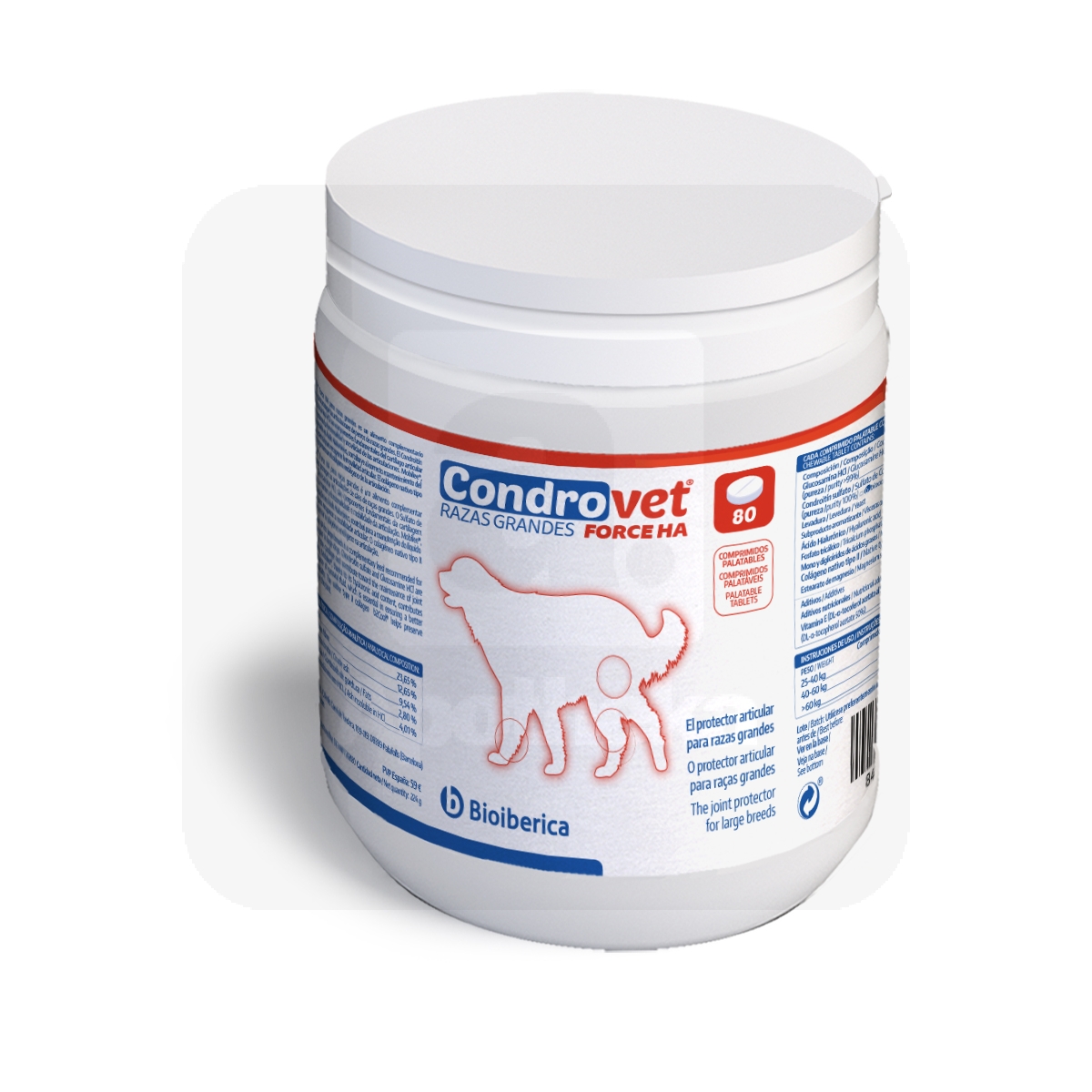 Bioiberica Condrovet Force HA для собак больших пород, тбл, 80 шт - Изображение товара