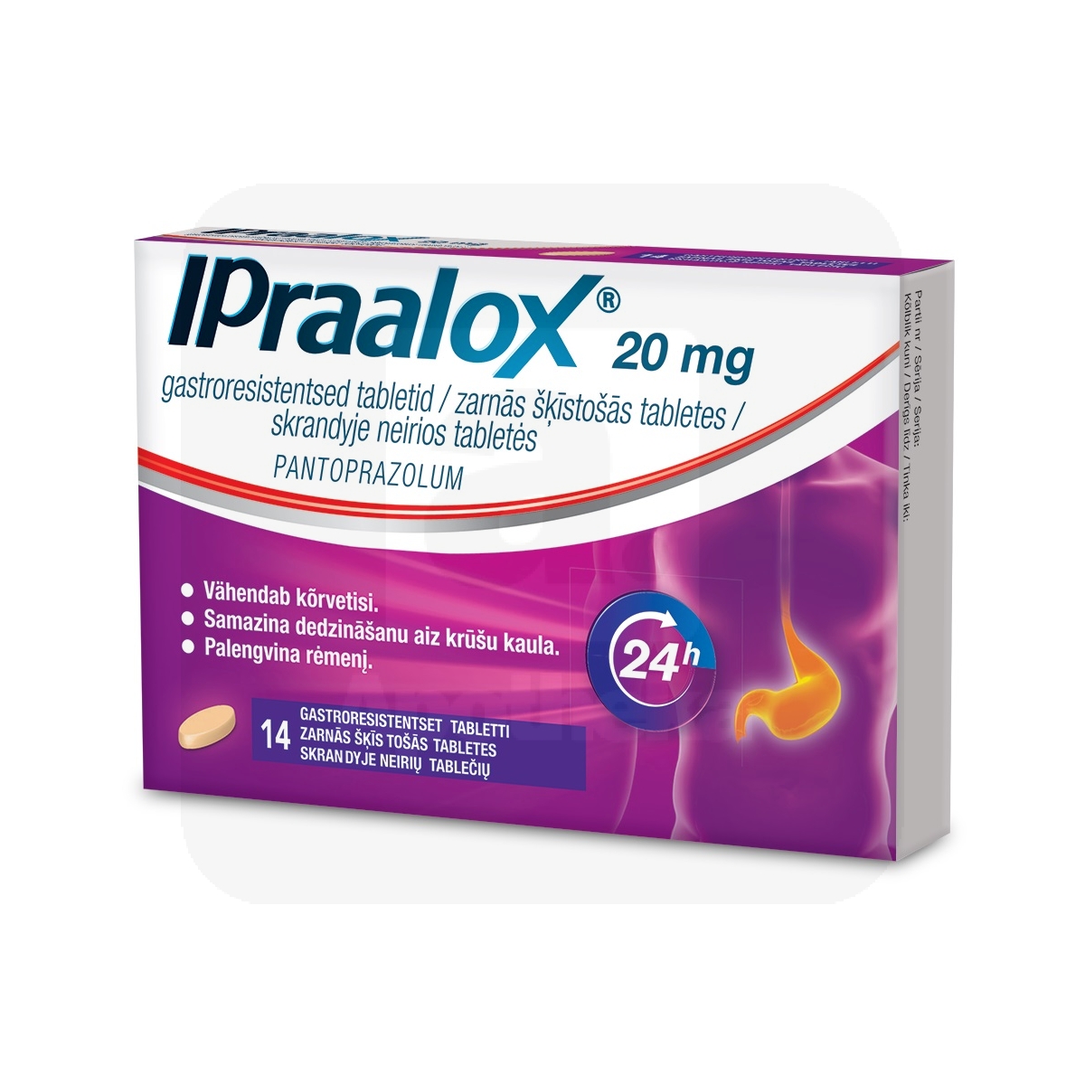 IPRAALOX GASTRORESISTENTNE TBL 20MG N14 - Изображение товара