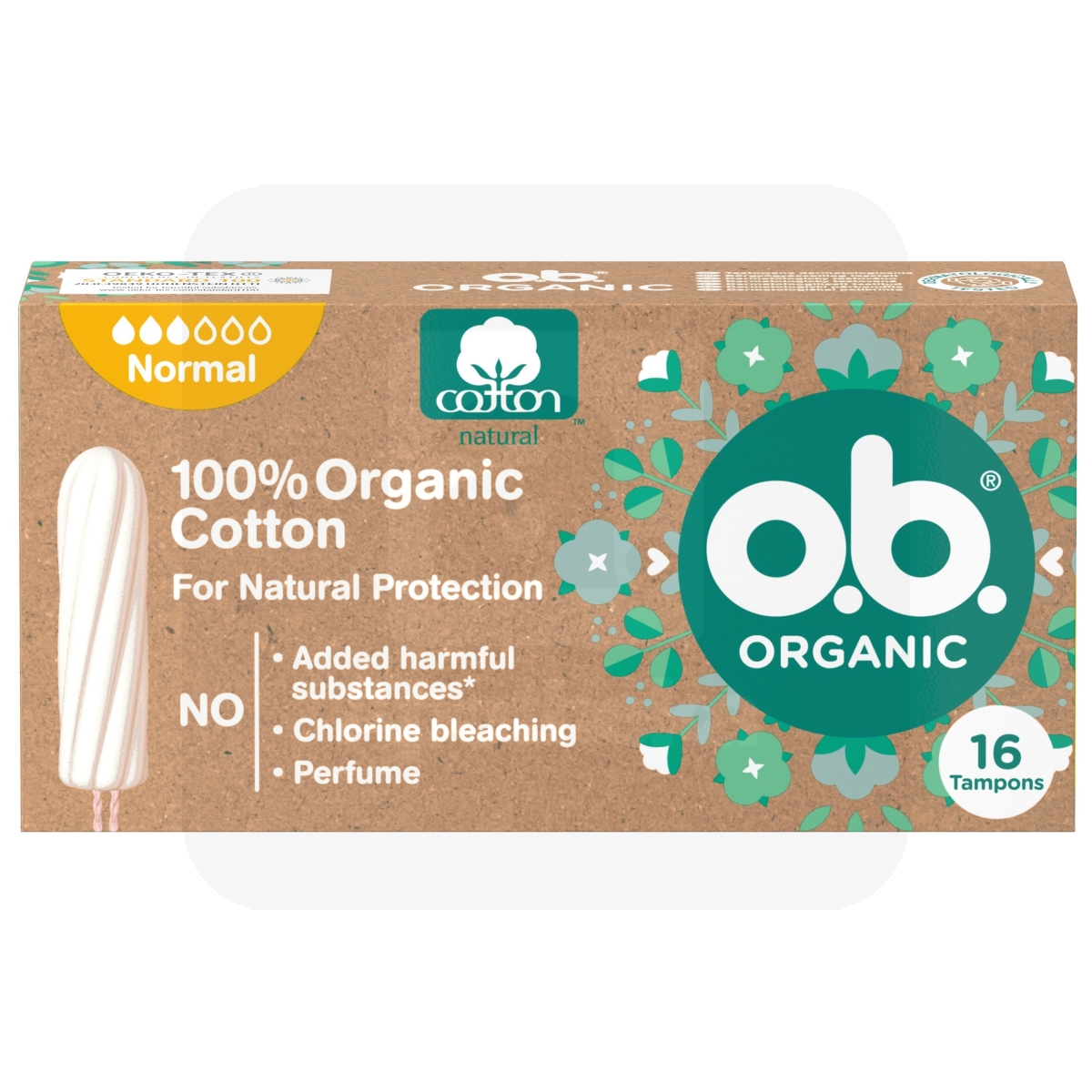 O.B. HÜG TAMPOONID ORGANIC NORMAL N16 - Изображение товара