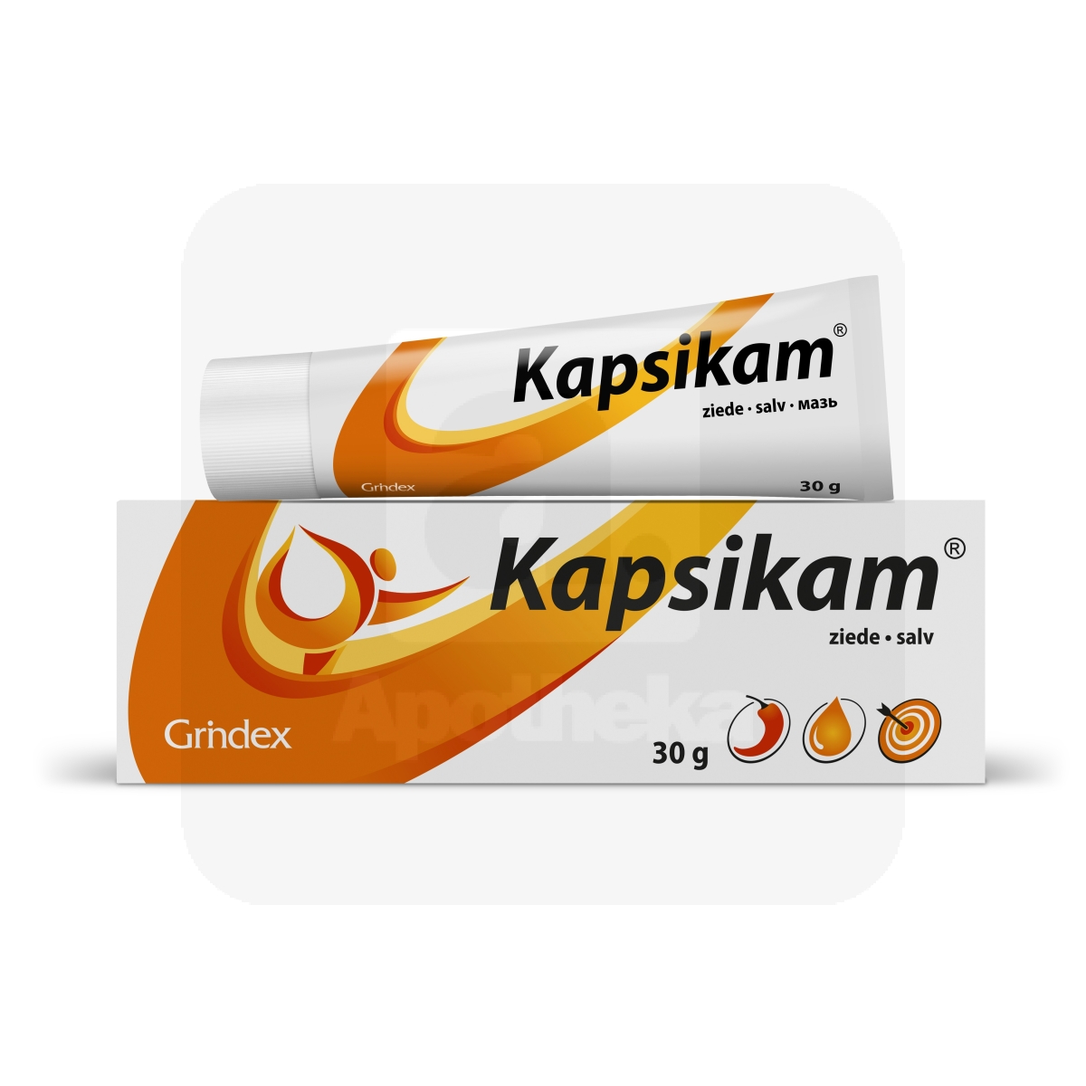KAPSIKAM SALV 20MG+2MG+30MG+30MG+50MG/G 30G - Изображение товара 1