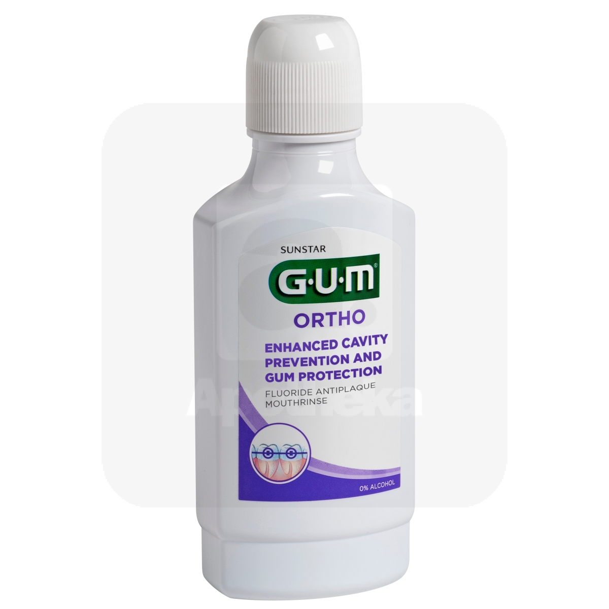 GUM ORTHO ОПОЛАСКИВАТЕЛЬ ДЛЯ ПОЛОСТИ РТА  300ML/3090/ - Изображение товара