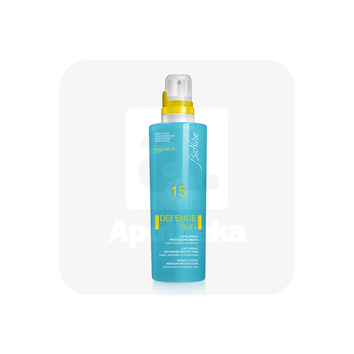 BioNike SUN солнцезащитнoe молочко для чувствительной кожи SPF 15 (средняя защита) 200мл - Изображение товара