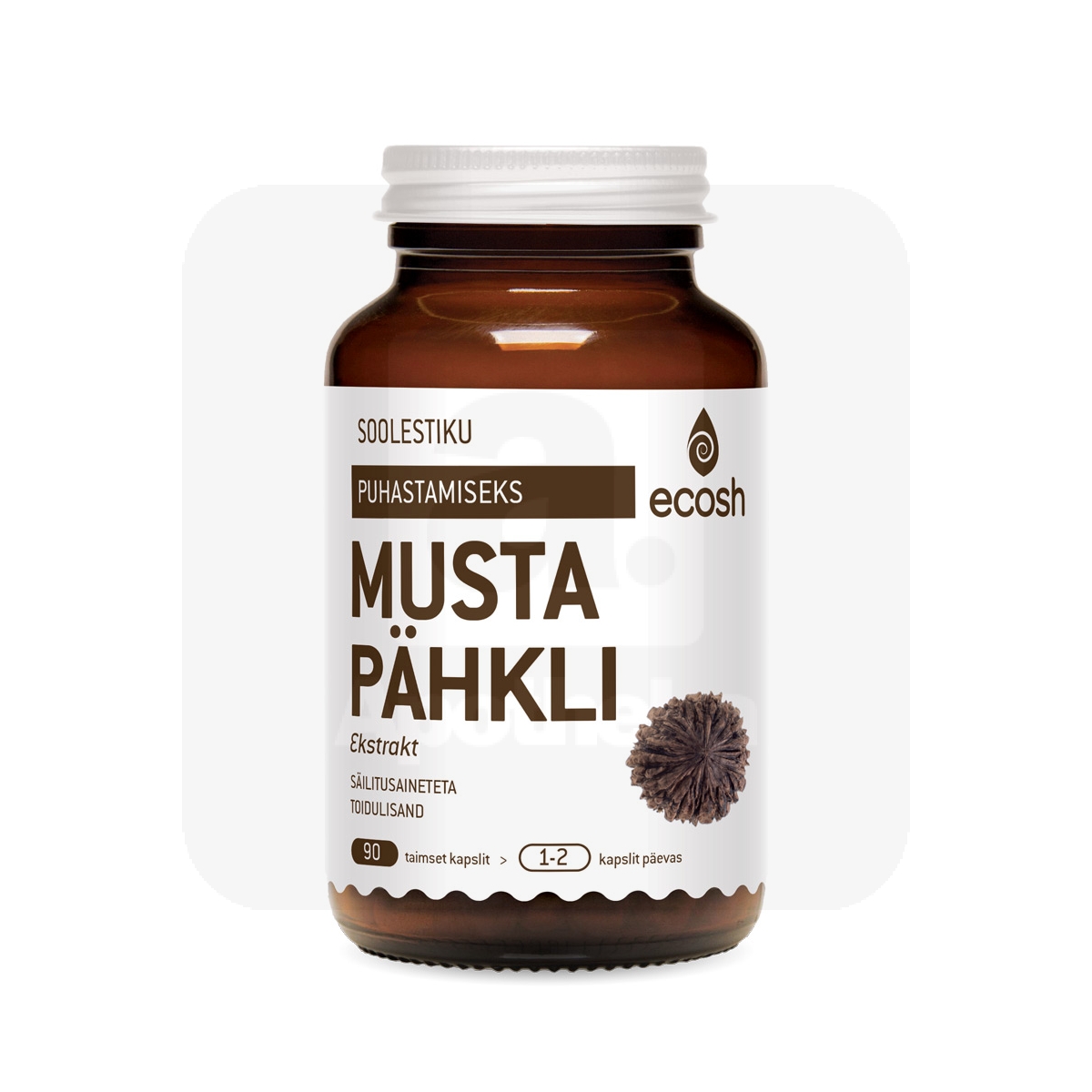 ECOSH MUSTA PÄHKLI EKSTRAKT KAPSLID N90 - Изображение товара