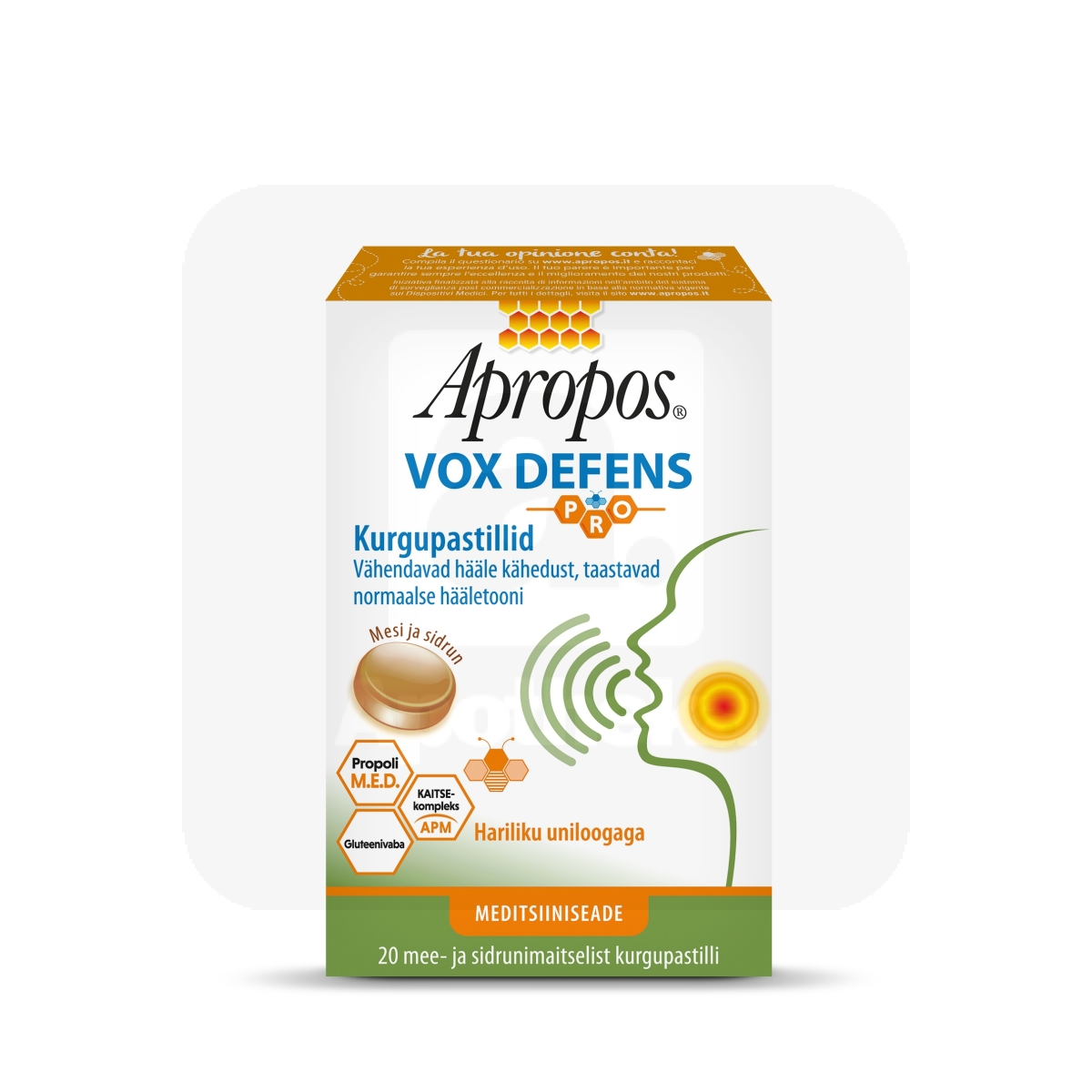 APROPOS VOX DEFENS PASTILLID MESI JA SIDRUN N20 - Изображение товара