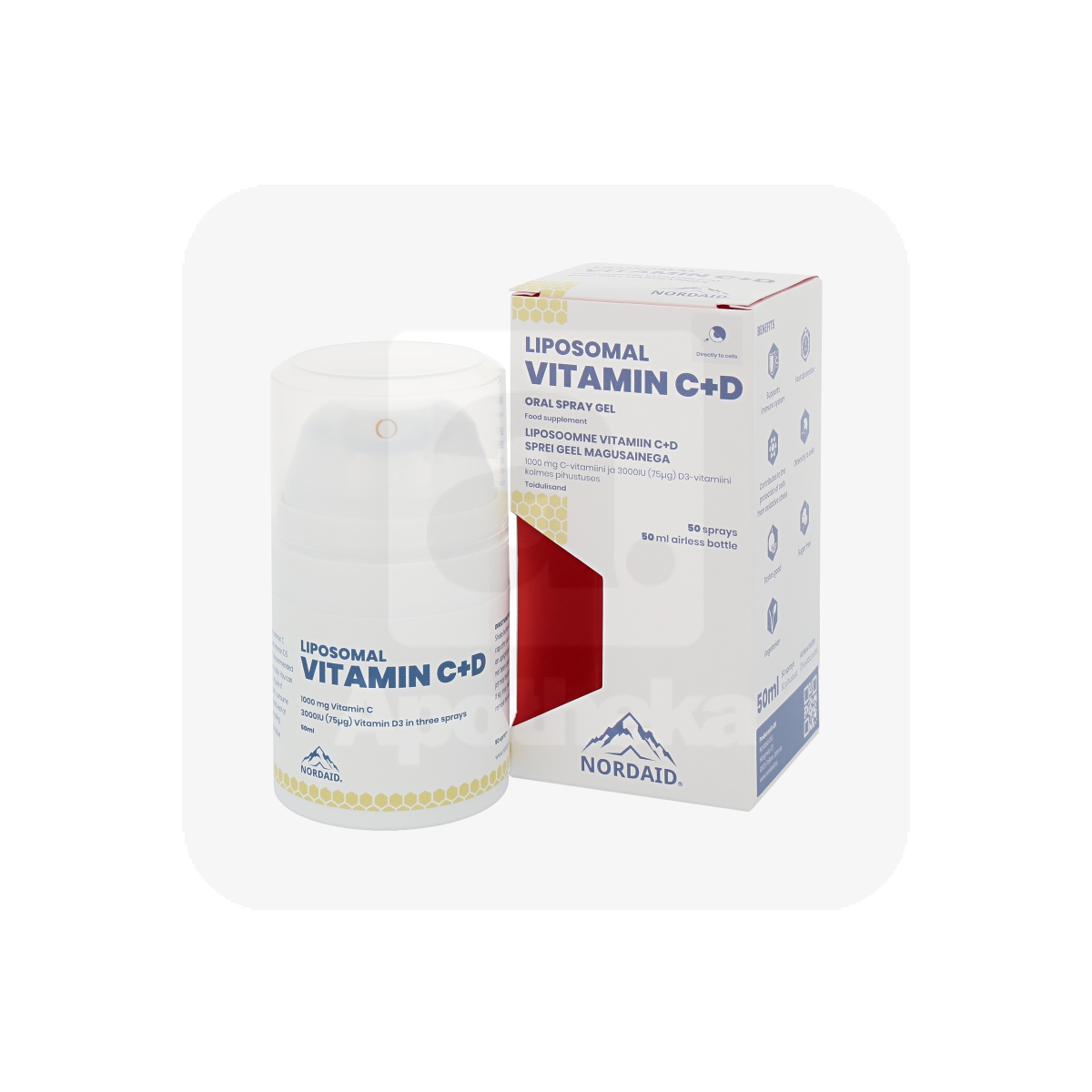 NORDAID VITAMIIN C+D LIPOSOOMNE SPREI GEEL 50ML - Изображение товара