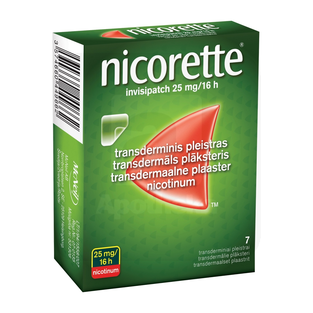 NICORETTE INVISIPATCH TDP 25MG/16H N7 - Изображение товара