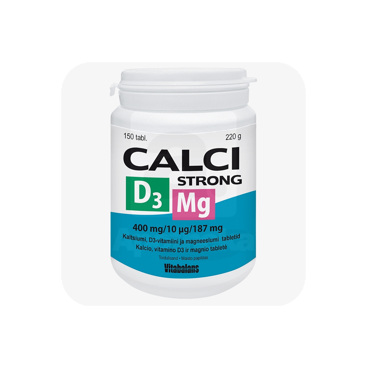 CALCISTRONG + MAGNEESIUM + VITAMIIN D3 TBL N150 - Изображение товара