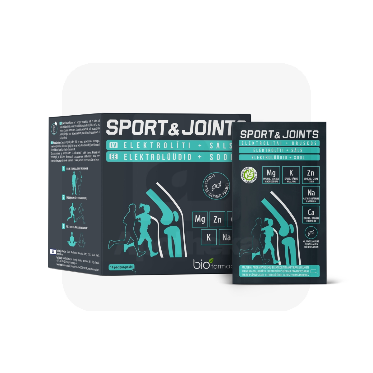 BIO MAGNEESIUM+BIO KAALIUM SPORT&JOINTS PULBER N14 UUS - Изображение товара