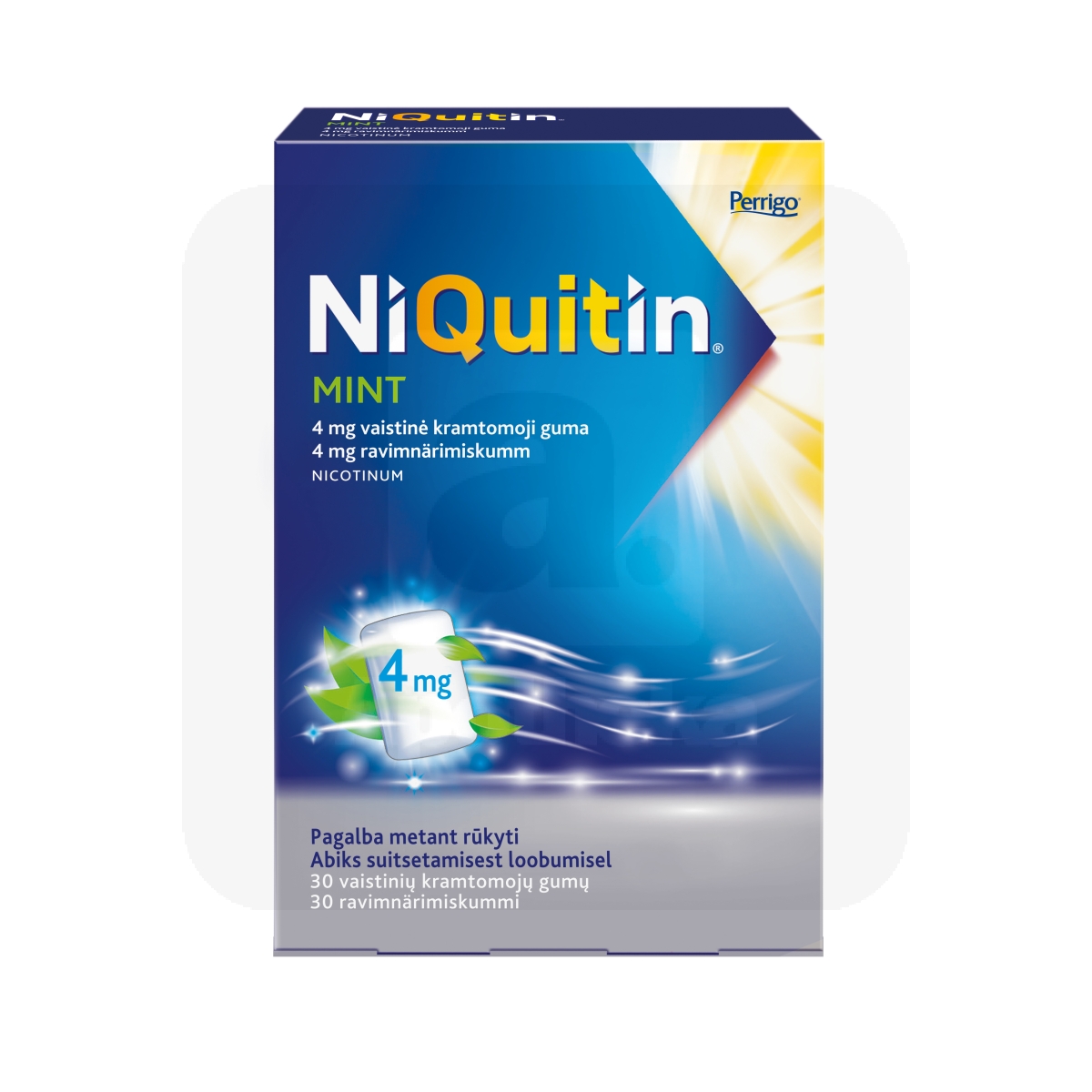 NIQUITIN MINT 4MG RAVIMNÄRIMISKUMM N30 - Изображение товара