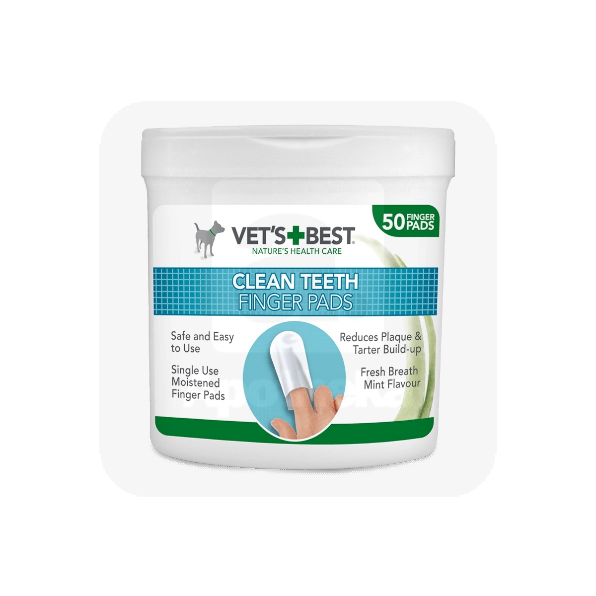 Vets Best подушечки для чистки зубов для кошек/собак, N50