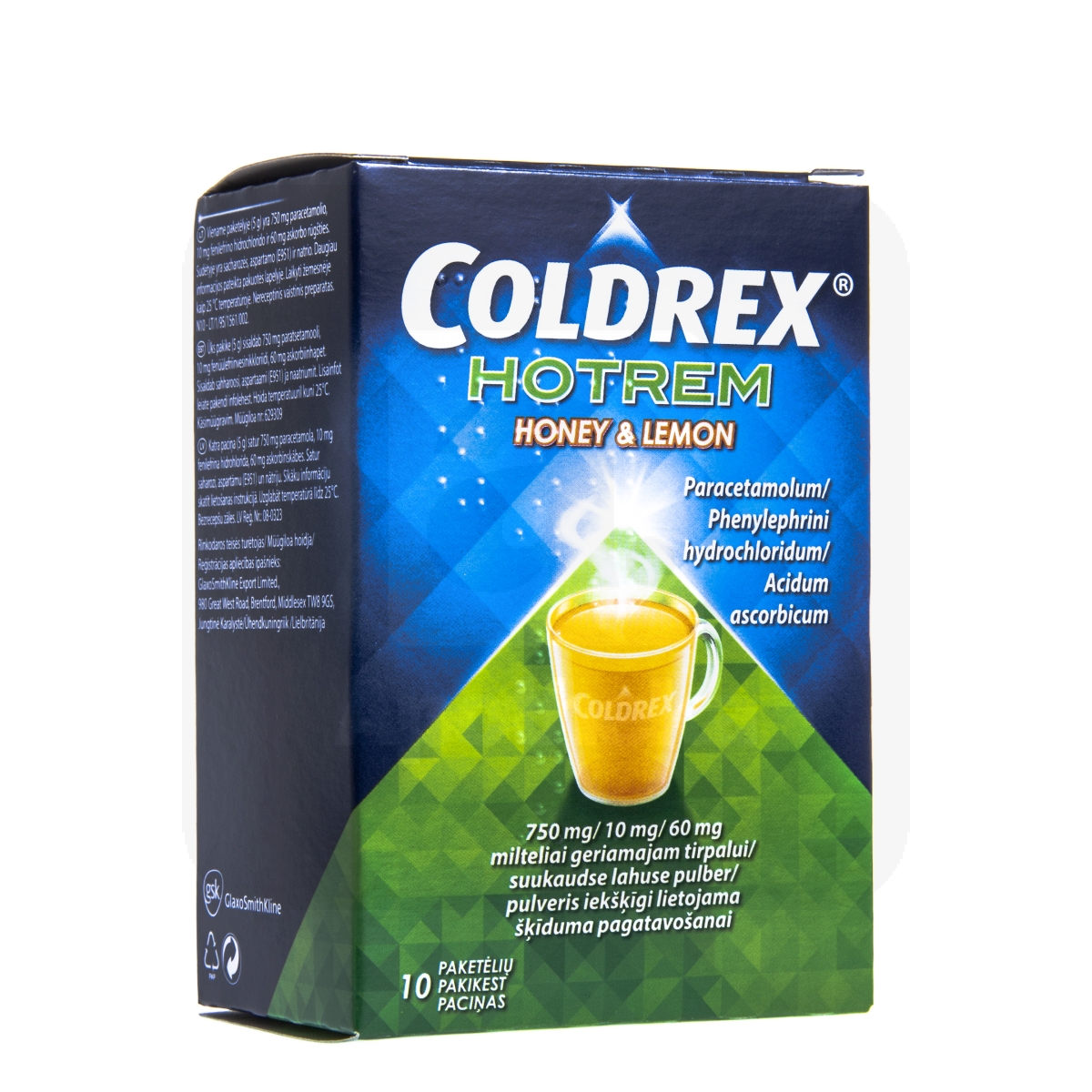 COLDREX HOTREM HONEY&LEMON 750+10+60MG N10 SUUKAUDSE LAH PLV - Изображение товара
