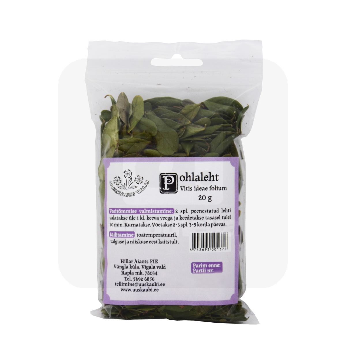 POHLALEHED (VITIS-IDAEAE FOLIA) 20G