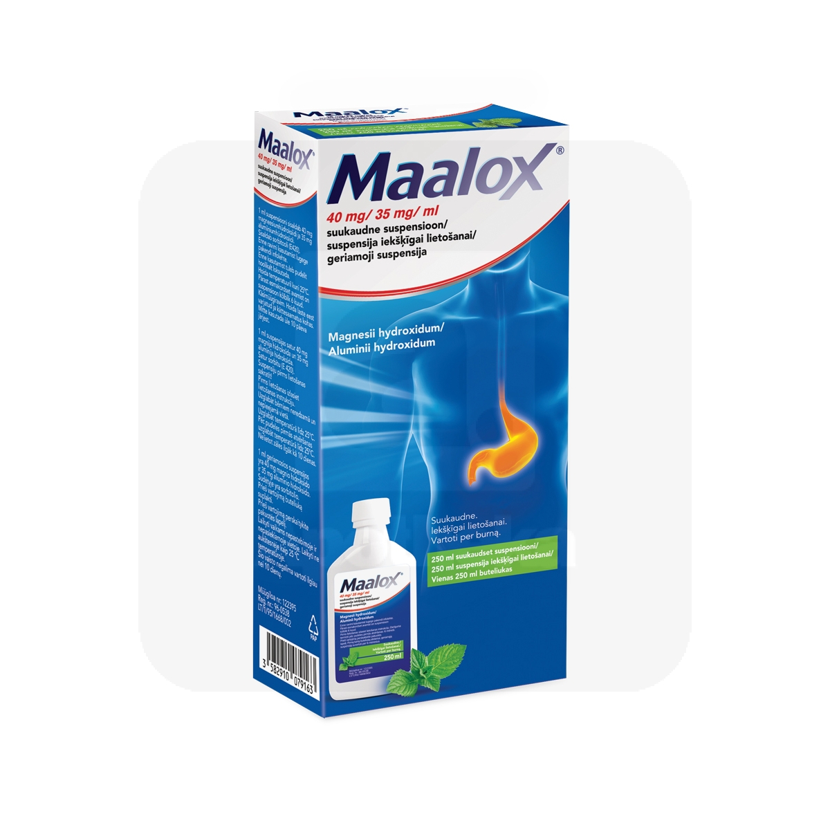 MAALOX SUUKAUDNE SUSP 35MG+40MG/ML 250ML - Изображение товара