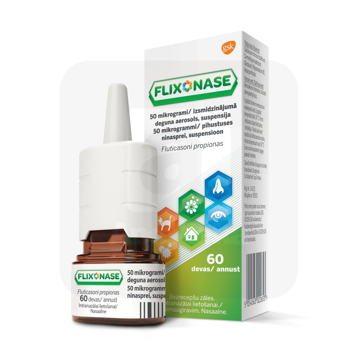 FLIXONASE NINASPREI, SUSPENSIOON 50MCG/D 60D - Изображение товара