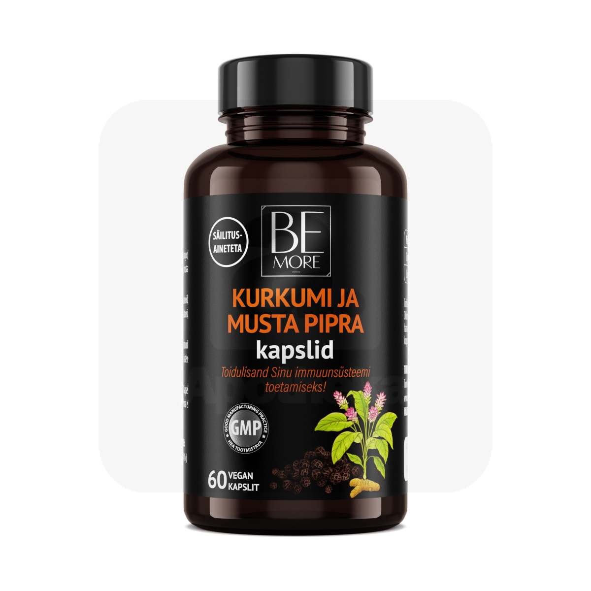 BE MORE KURKUMI JA MUSTA PIPRA KAPSLID N60 - Изображение товара