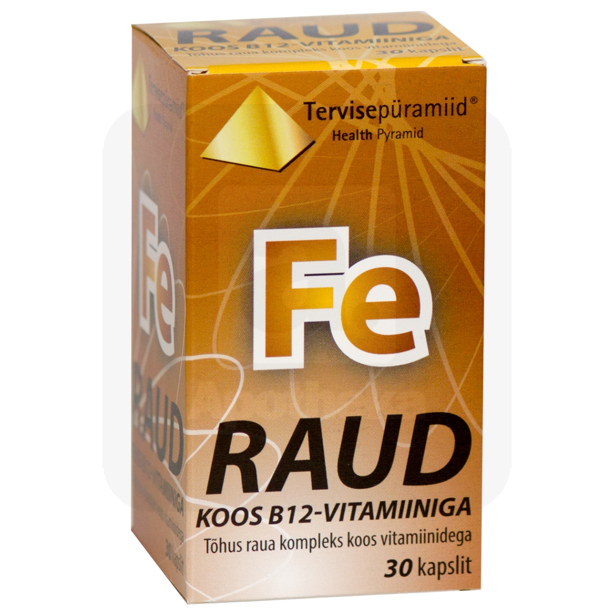 TERVISEPÜRAMIID RAUD KOOS B12 VITAMIINIGA KAPSLID N30 - Изображение товара