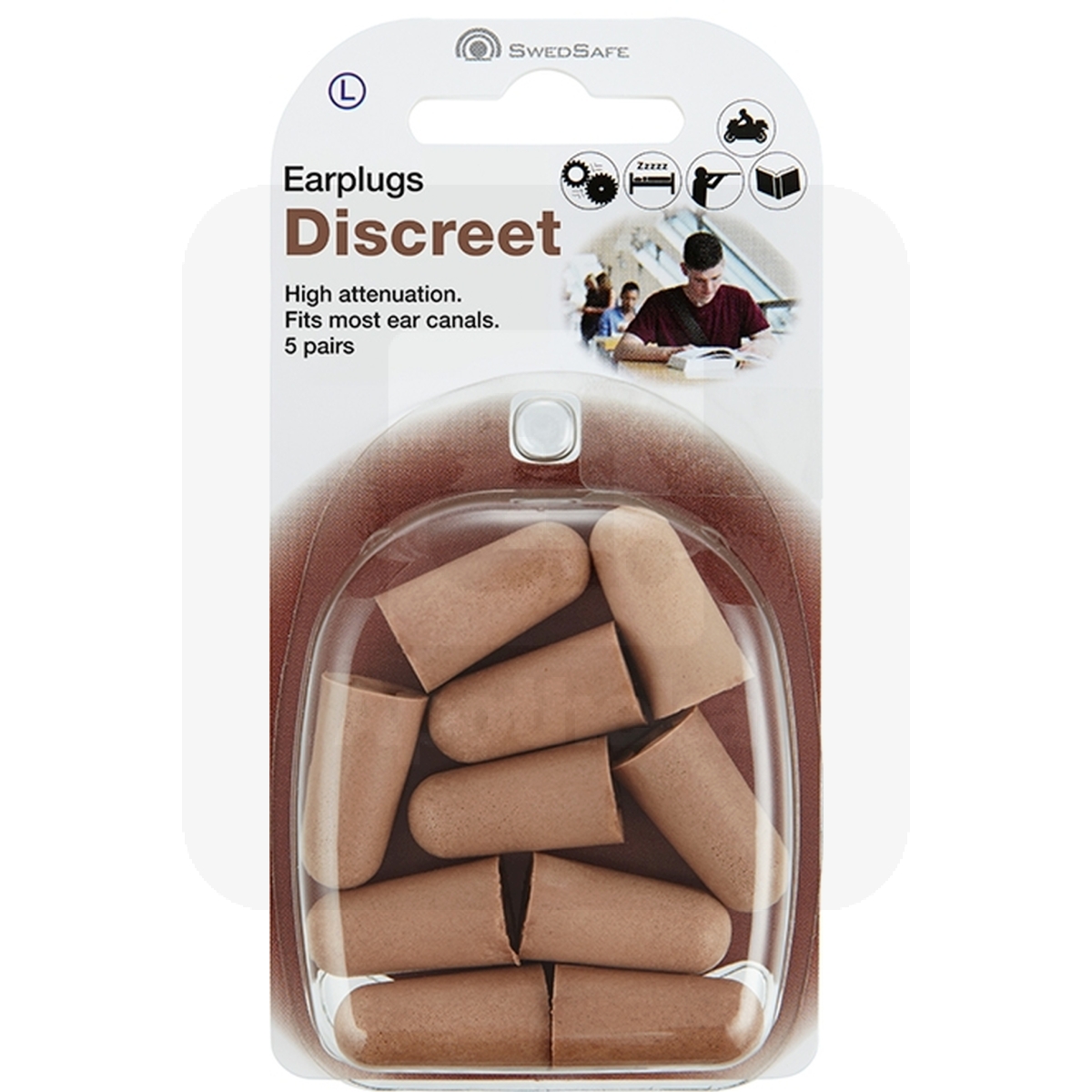 KÕRVATROPID SWEDSAFE DISCREET LARGE PEHMEST VAHUST BEEŽID N10 5-PAARI