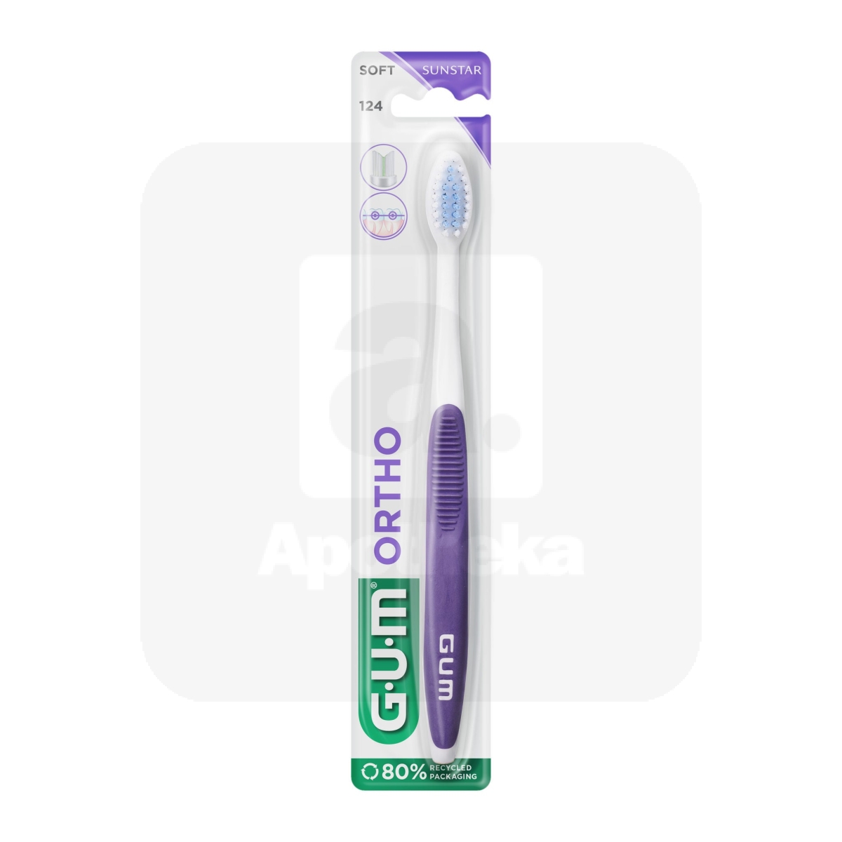 GUM ORTHO ОРТОДОНТИЧЕСКАЯ ЗУБНАЯ ЩЕТКА /124/
