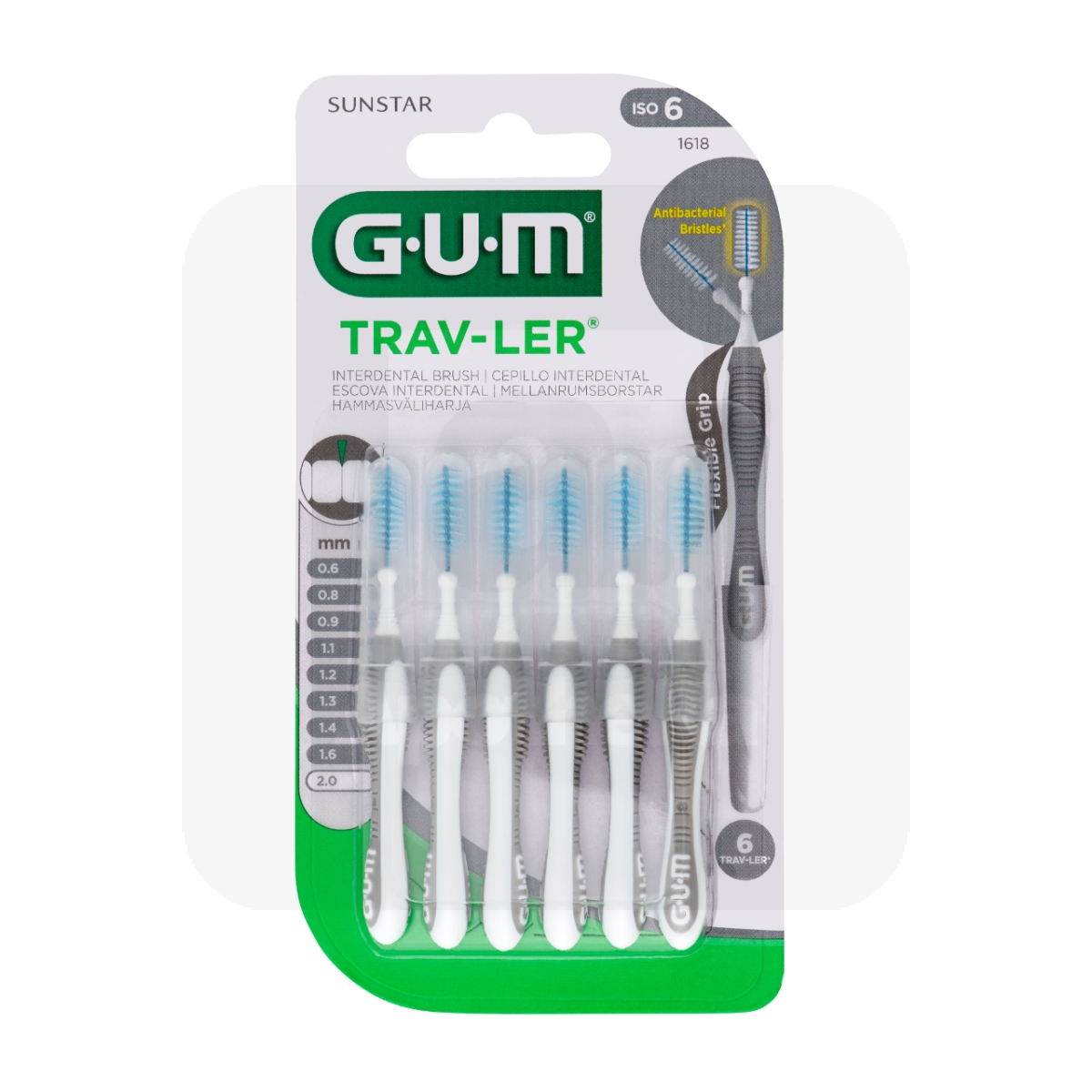 GUM TRAV-LER ИНТЕРДЕНТАЛЬНАЯ ЩЕТОЧКА 2,0MM N6/1618/ - Изображение товара